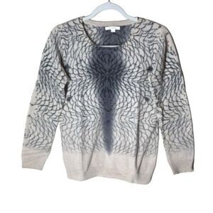 St-Martins Scandinavian Wool Sweater Kaleidoscope Floral Cream & Charcoal XS